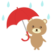 クマと雨傘