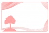 ピンクの木と曲線のシルエットフレーム