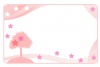 桜の花と木と曲線のフレーム