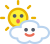 お天気　気象　キャラ　雲　太陽　曇り