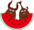 カブト　クワガタ　夏　キャラクター　西瓜