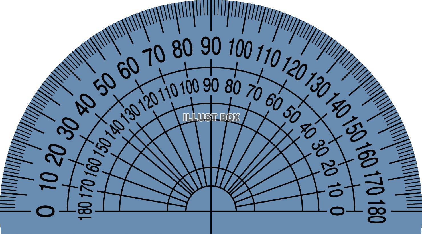 無料イラスト 分度器 角度 測定 計測