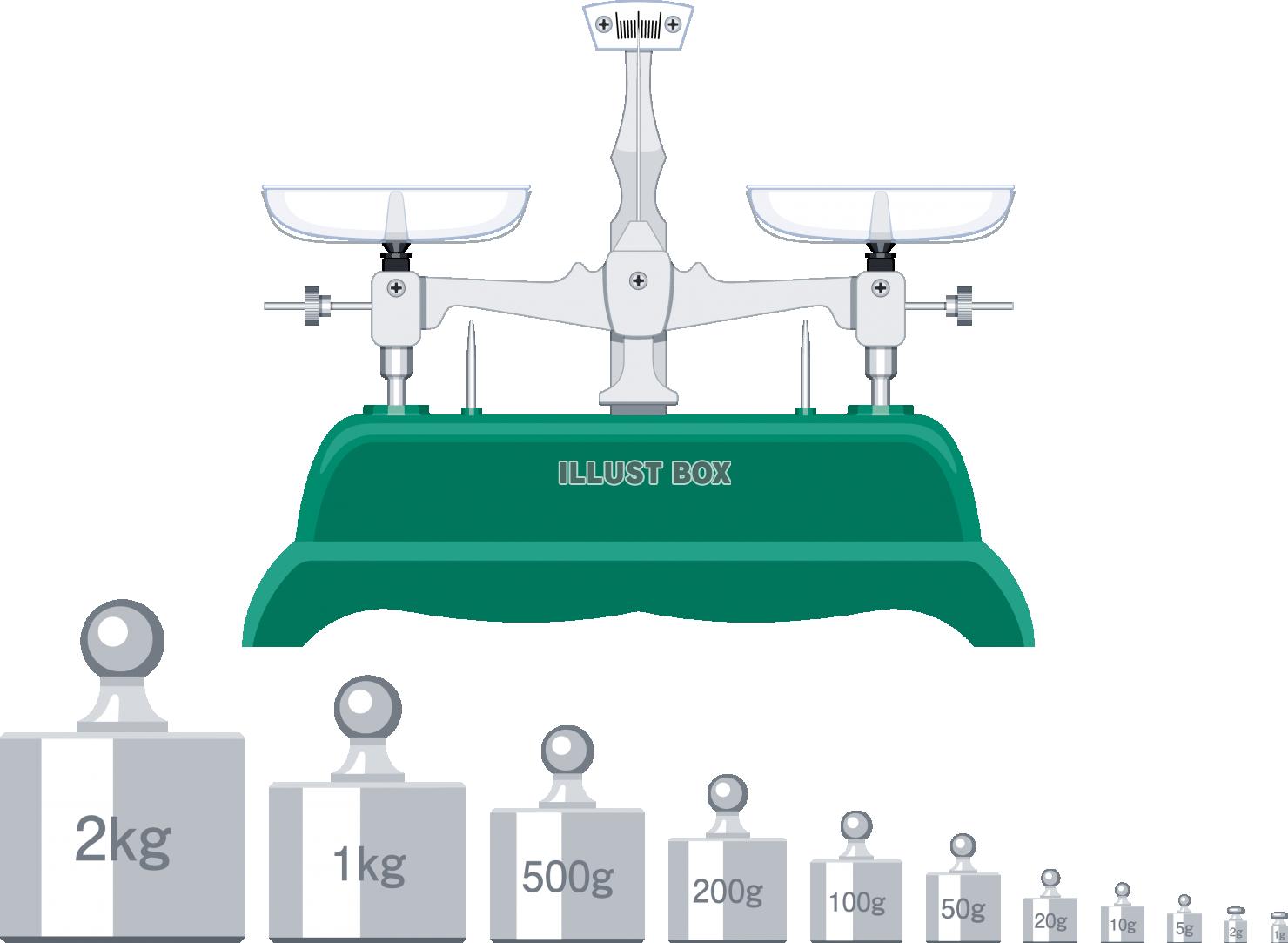 分銅　アイコンセット　上皿天秤　理科