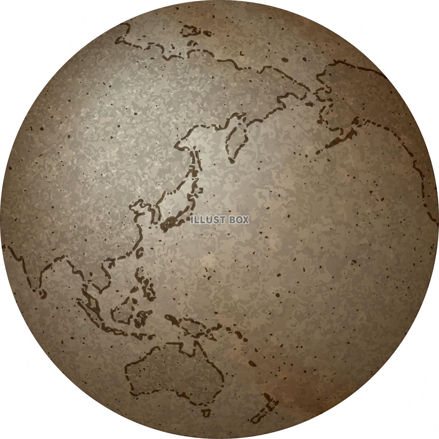 無料イラスト アンティークな地球儀のイメージ