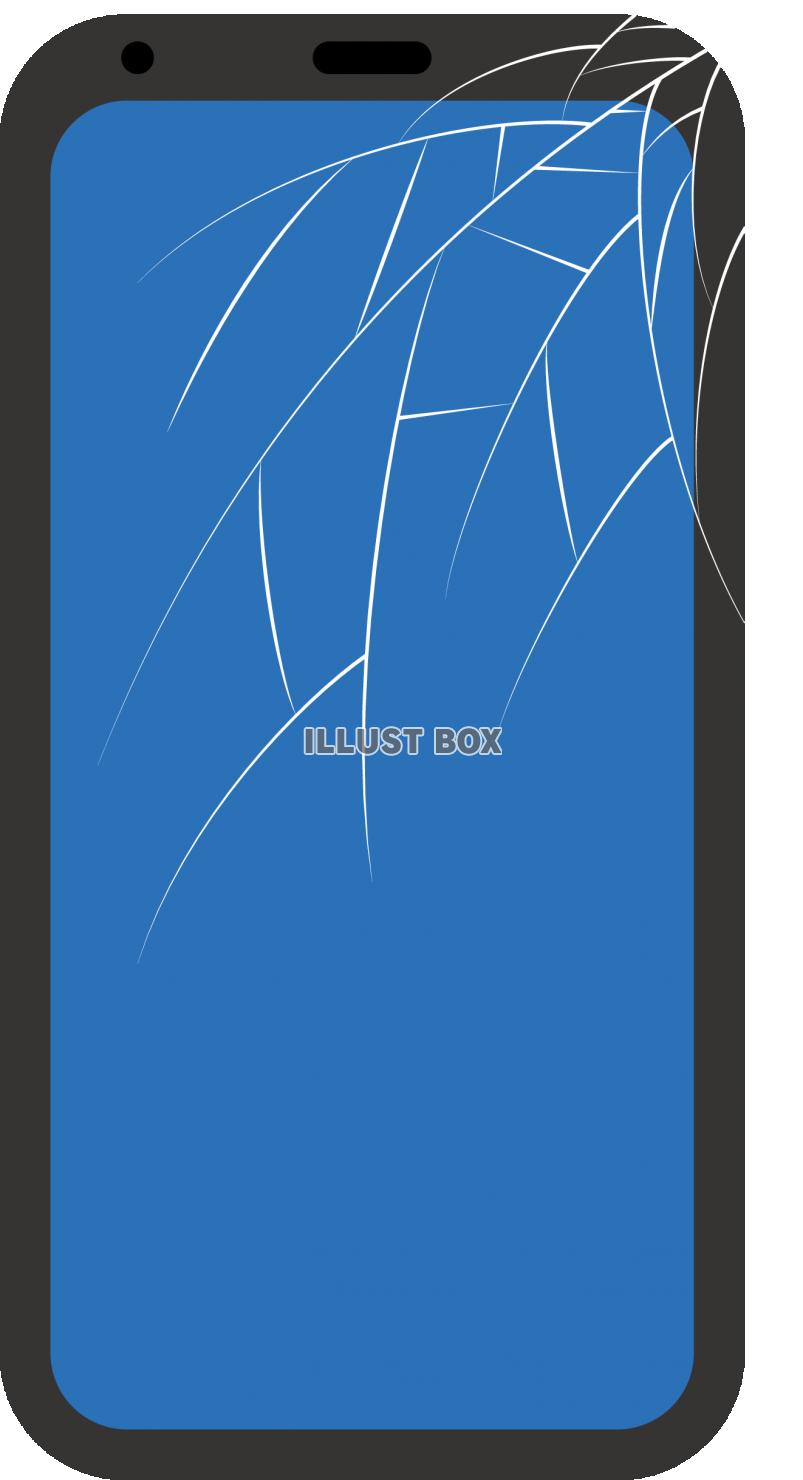 無料イラスト スマホ 液晶画面のガラス ひび割れ