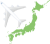 飛行機　日本列島