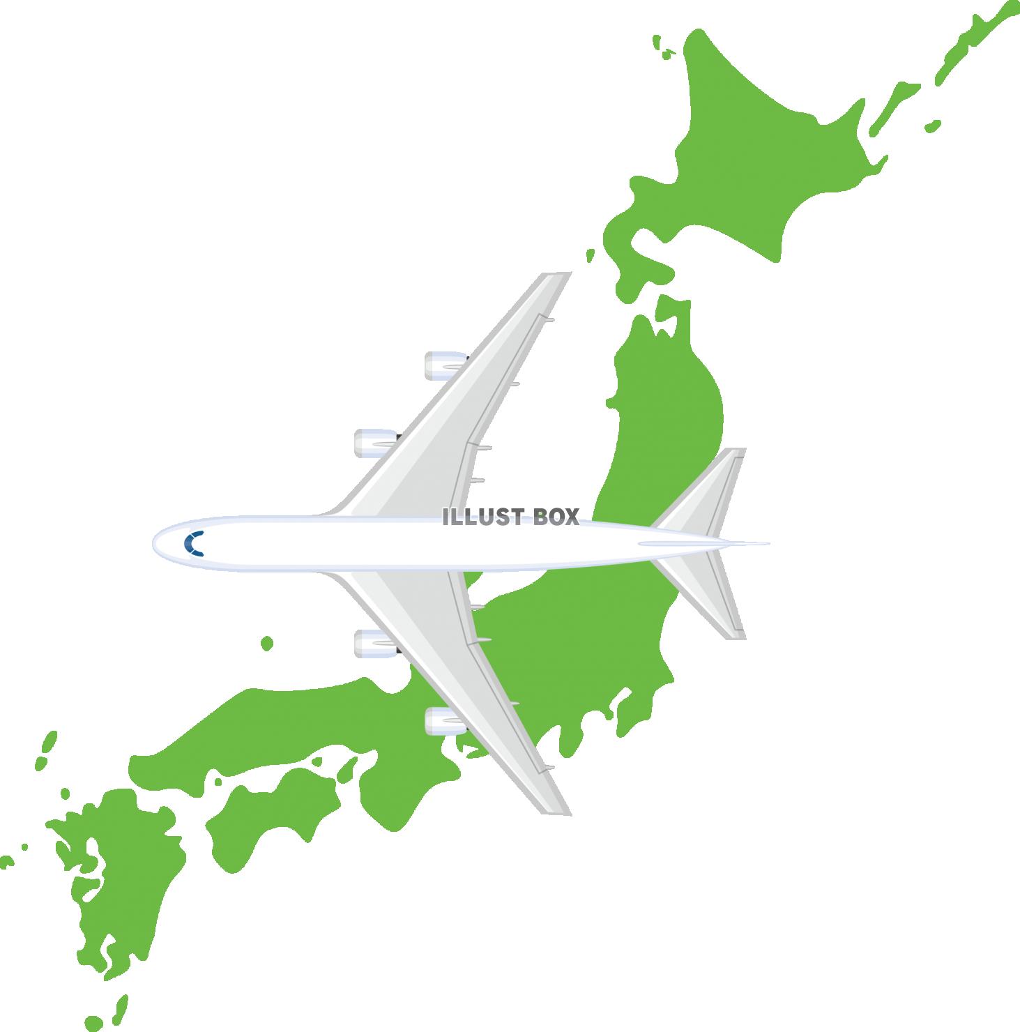 飛行機　日本列島