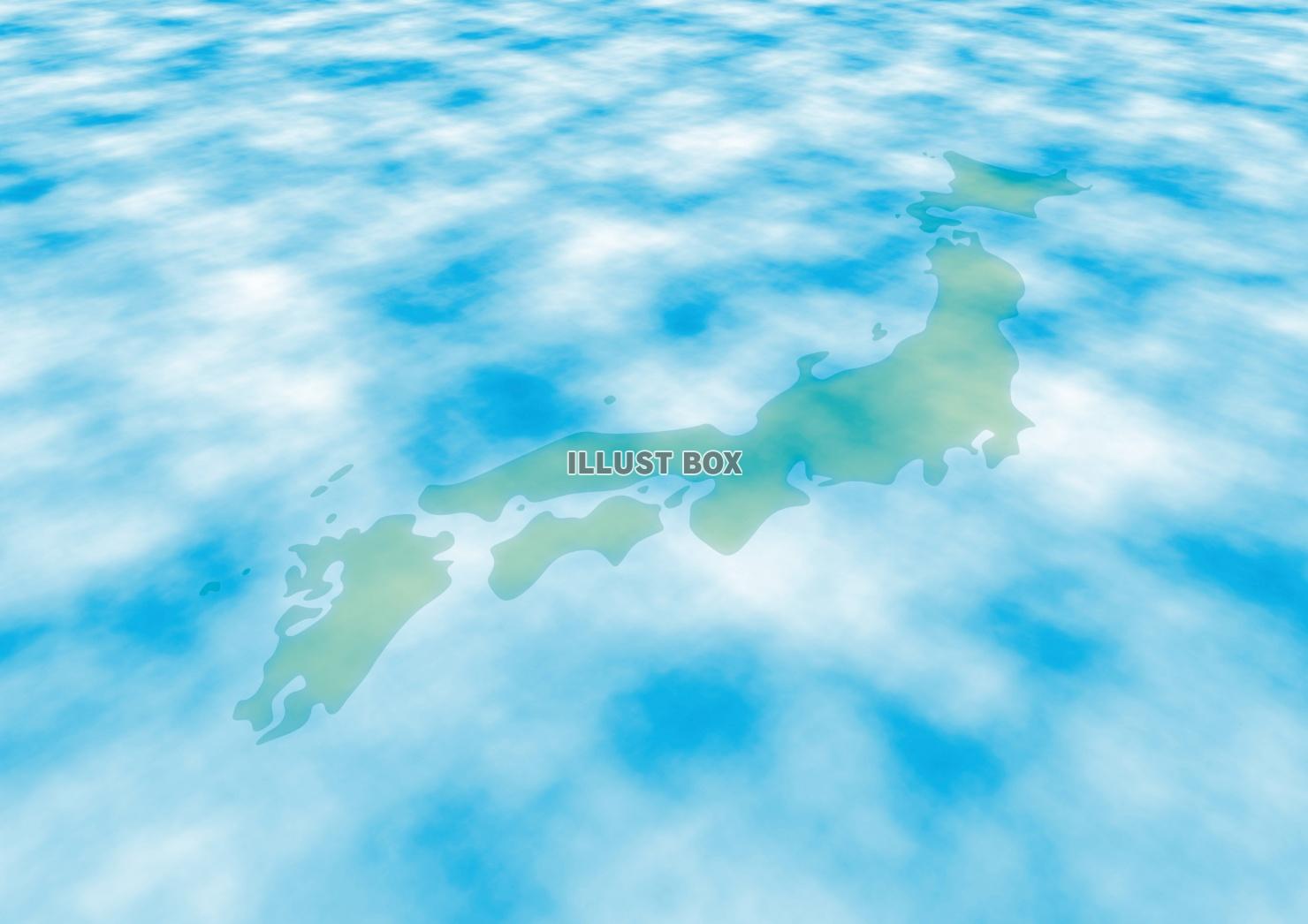 無料イラスト 空から見た日本列島 壁紙