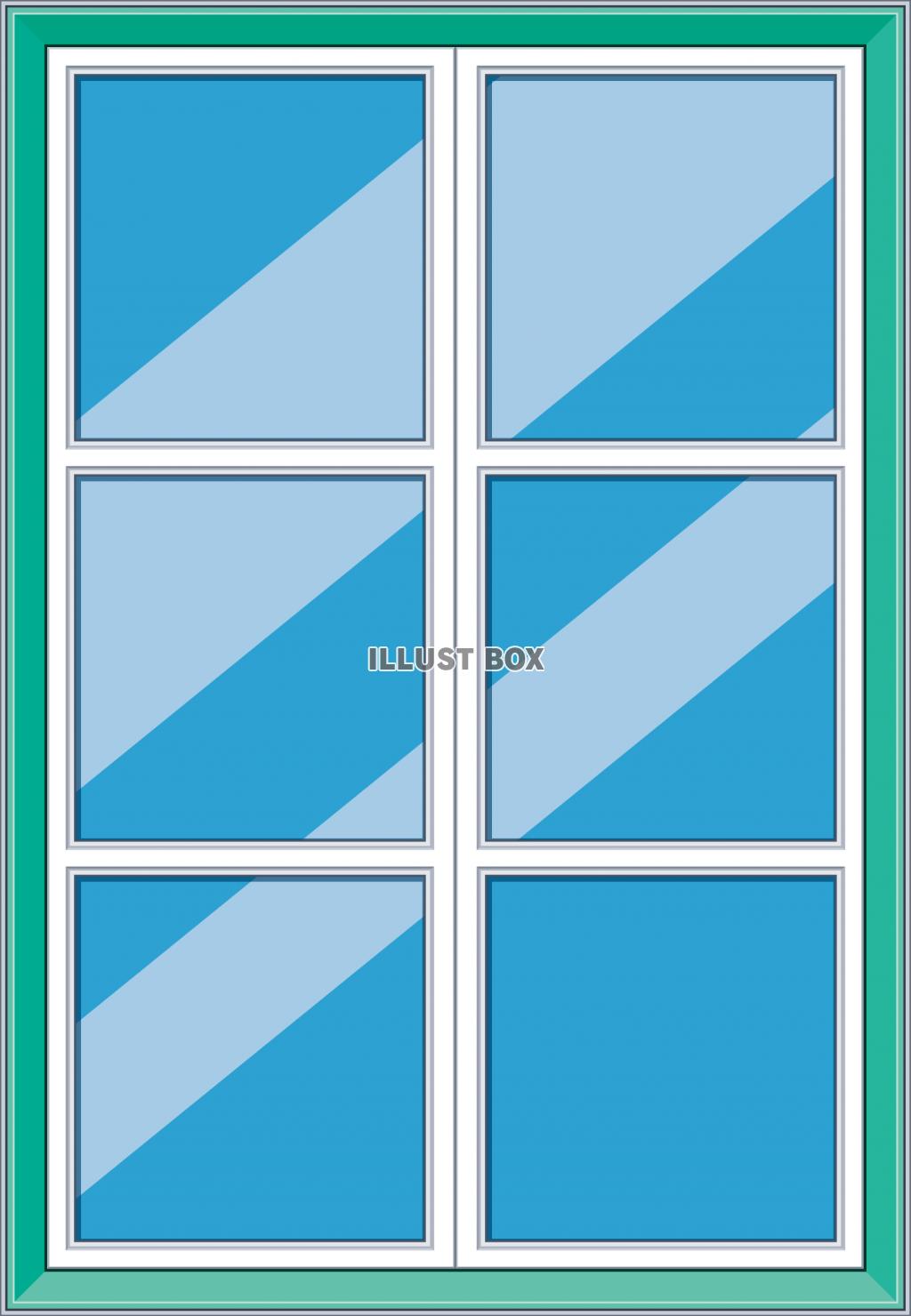 洋風な木枠のガラス窓のフレーム