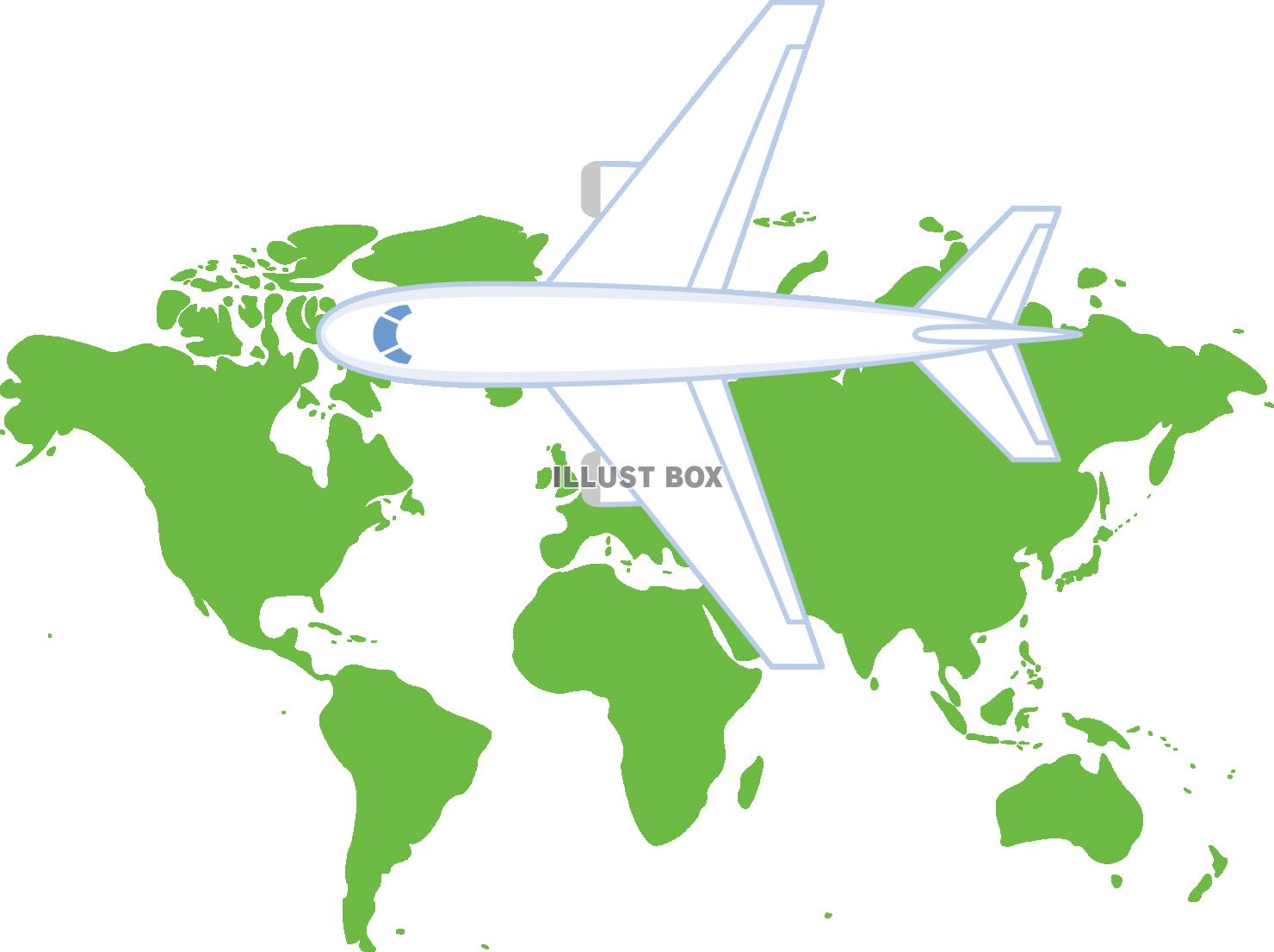 飛行機　世界地図