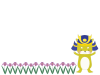 カブトをかぶった犬のイラスト