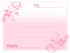 フローラルピンクのメッセージカード