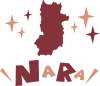 奈良県の地図☆NARA☆　英語ポップロゴ
