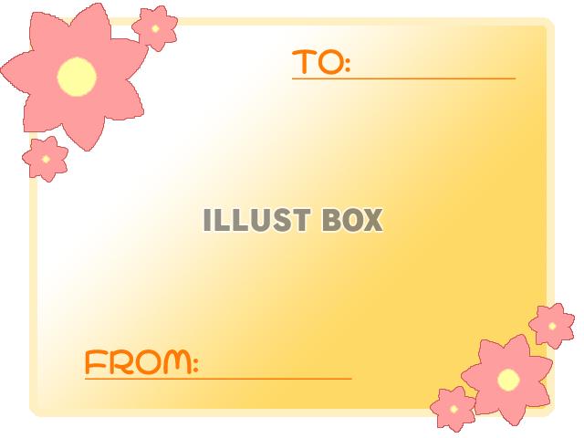 花のメッセージカード：オレンジ