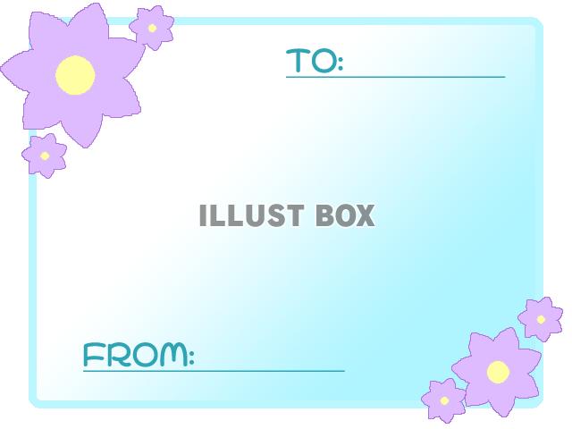 花のメッセージカード：ブルー