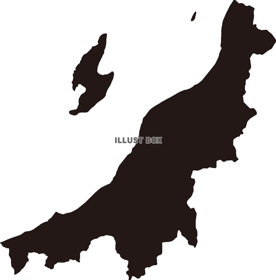 新潟県の地図（シルエット）