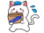 引っ越し作業をする白猫