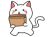 ダンボールを運ぶ白猫