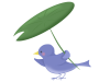 葉っぱを持つ鳥のイラスト