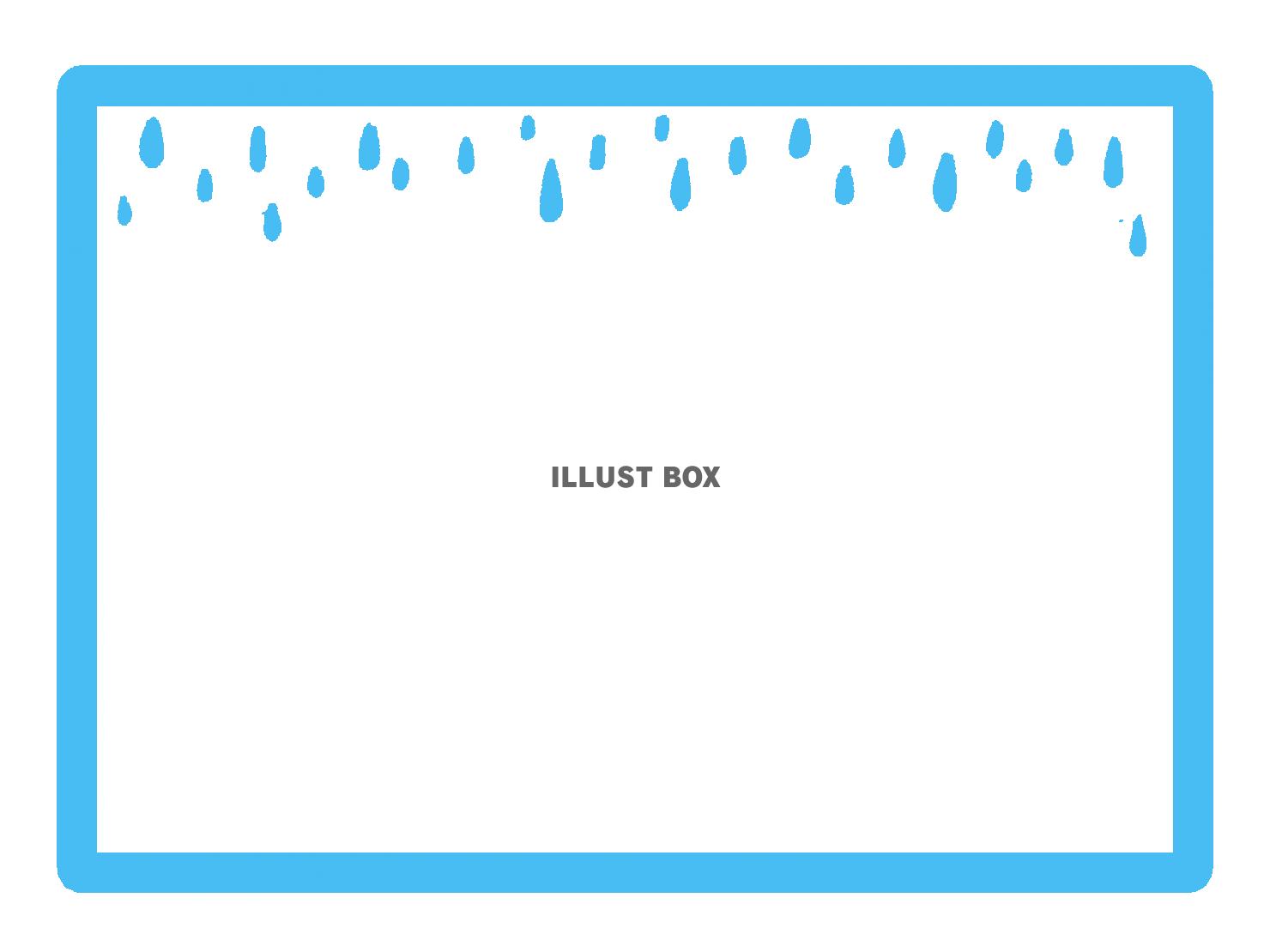 無料イラスト かわいい手書きの雨フレーム