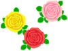 薔薇の花模様壁紙シンプル背景素材イラスト。透過PNG