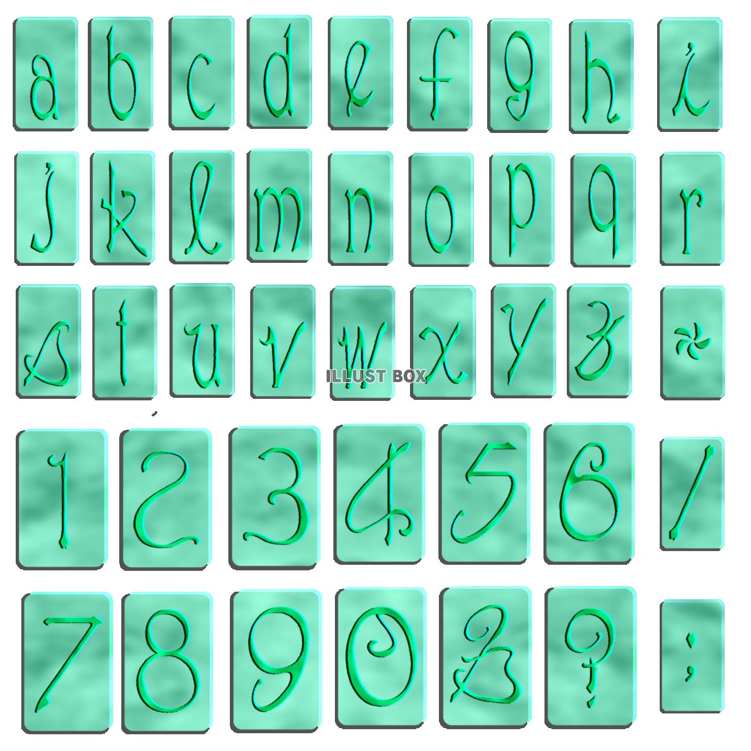 緑タイルのアルファベット(小文字)