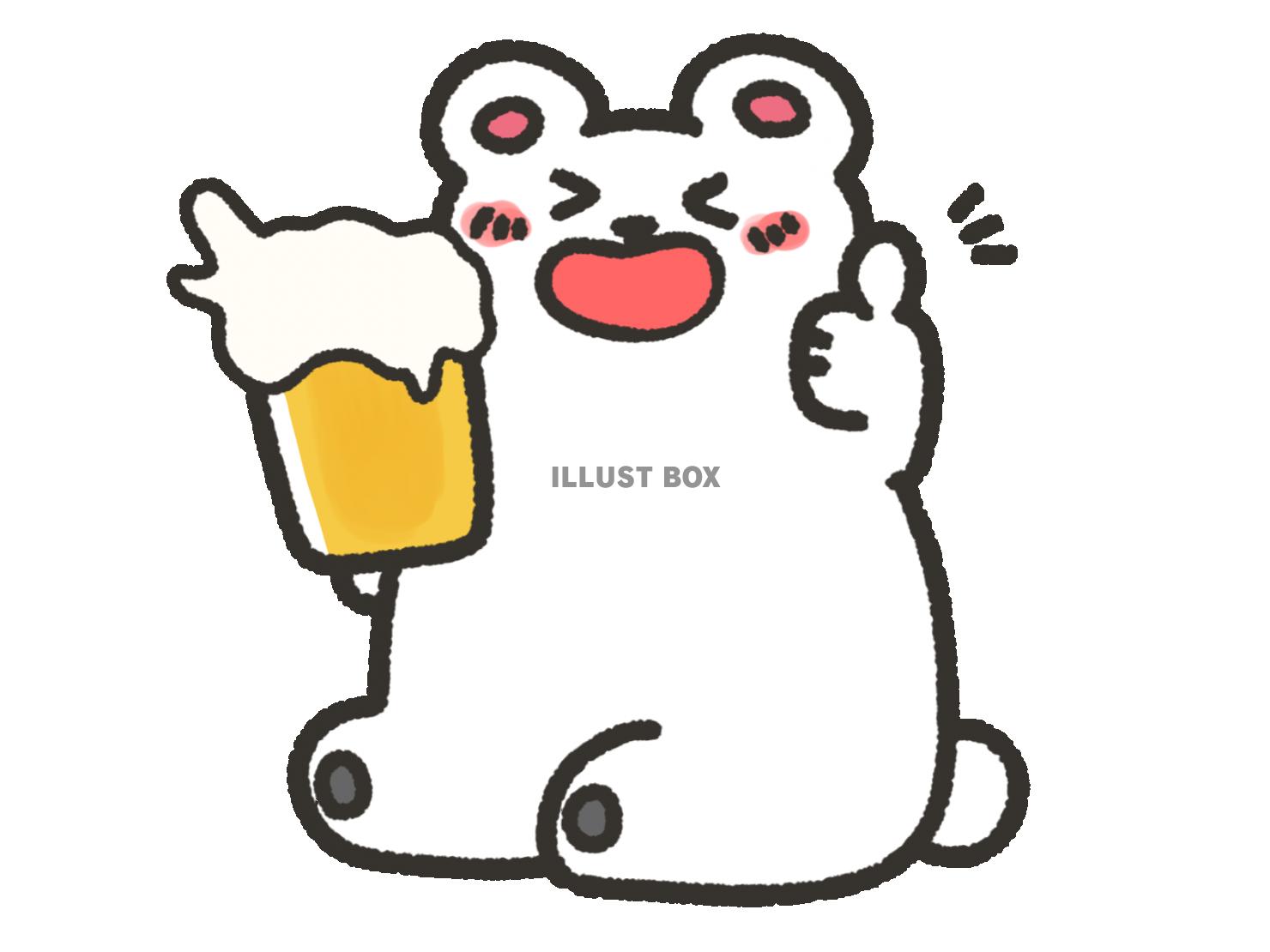 ビールを飲むシロクマくん