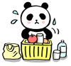 買い物が大変なパンダ１