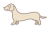 ダックスフンドのイラスト (クリーム) (透過PNG)