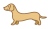 ダックスフンドのイラスト (ゴールド) (透過PNG)