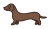 ダックスフンドのイラスト (チョコ) (透過PNG)