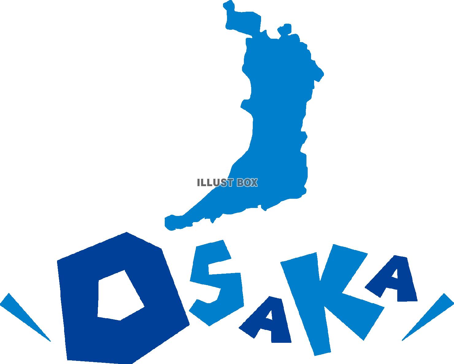 大阪府の地図☆OSAKA☆ポップロゴ 英語アイコン