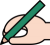 鉛筆で描く手　シンプル　カラー