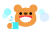 クマさんのかわいいうがいイラスト　透過png