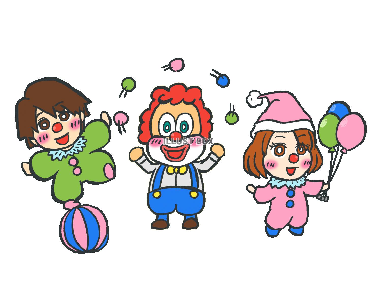 無料イラスト 大道芸 ピエロ