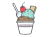 カップに入ったアイス ミント＆チョコ