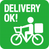 DELIVERY OK!  デリバリー・宅配・配達・出前・配送自転車　アイコン