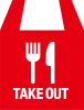 テイクアウト・TAKEOUT・お持ち帰りアイコン