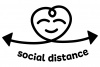 social distanceを求める笑顔のアイコン