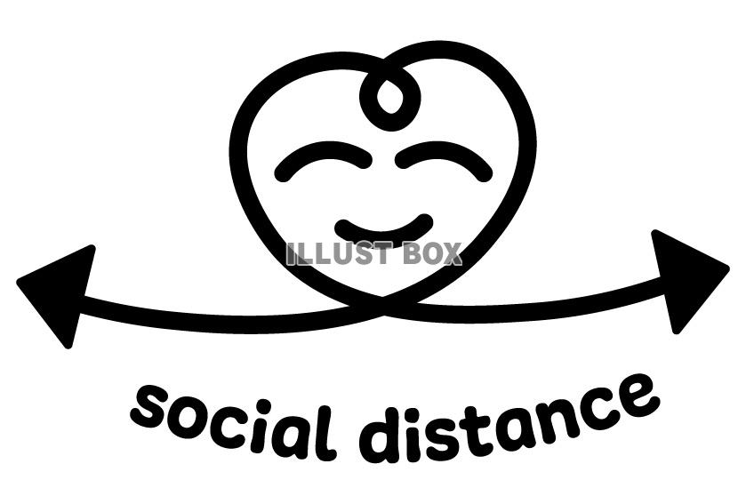 social distanceを求める笑顔のアイコン