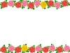 薔薇の花フレーム花模様飾り枠素材イラスト。透過PNG