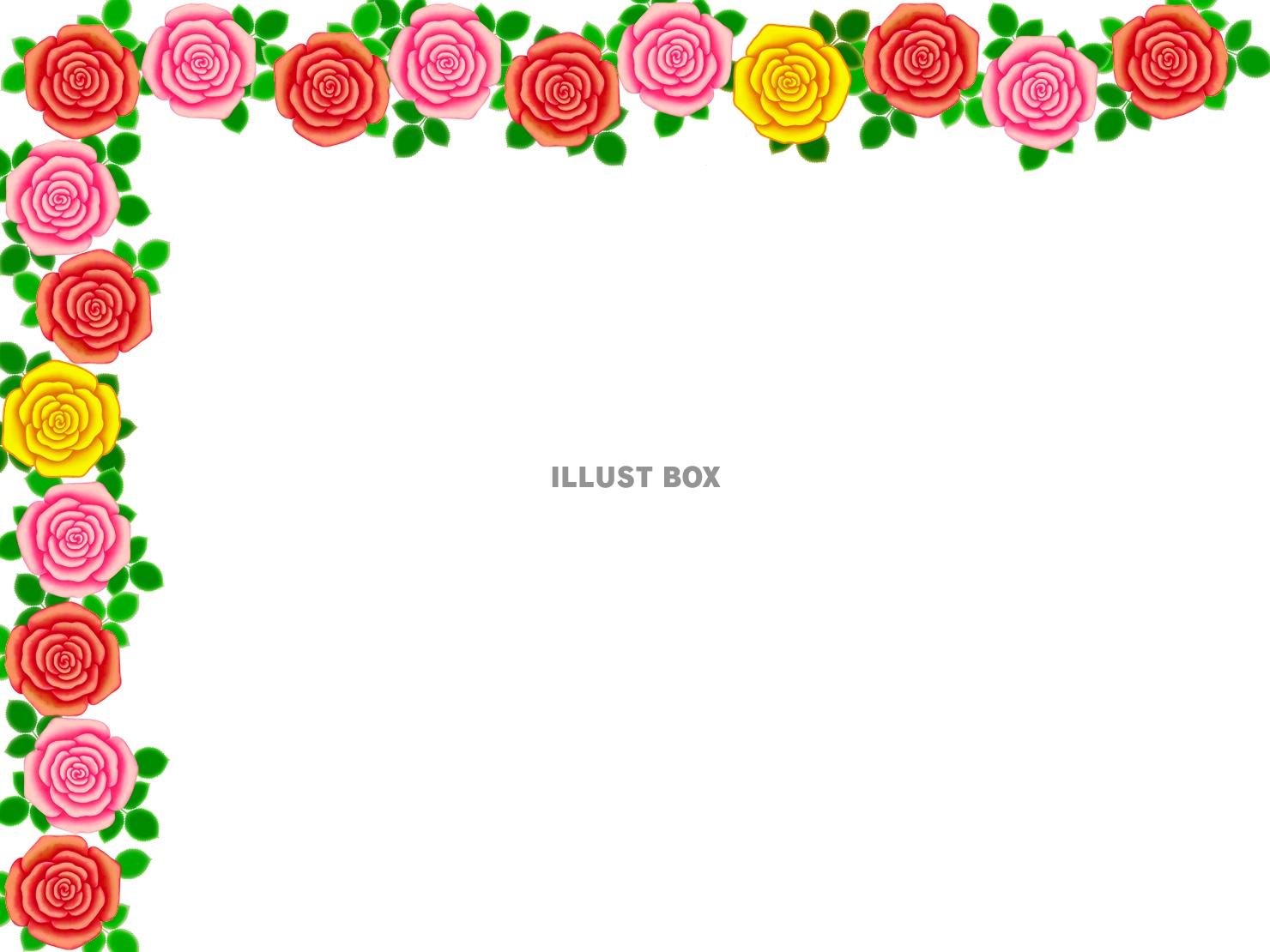 無料イラスト 薔薇の花フレーム花模様飾り枠素材イラスト ベクターもあります