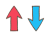 赤と青のやじるし