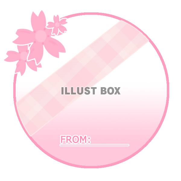 花のサークルカード：ピンク