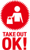 TAKE OUT OK! お持ち帰りできます！アイコン