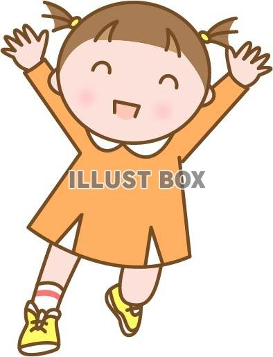 無料イラスト 笑顔で走る子ども