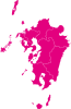 九州の地図（県峡線あり）