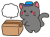 黒猫の配達員　置き配　吹き出し