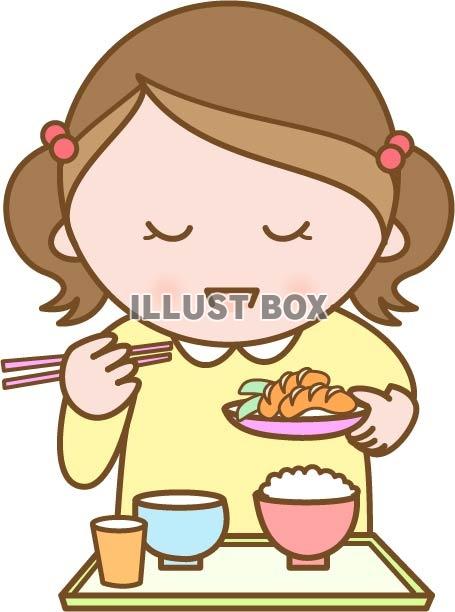 無料イラスト 食事をする子ども