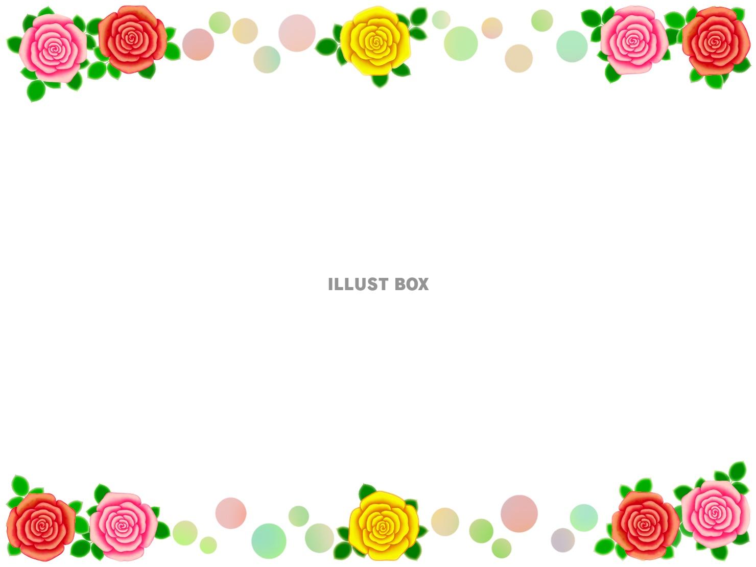 薔薇の花フレーム花模様飾り枠素材イラスト